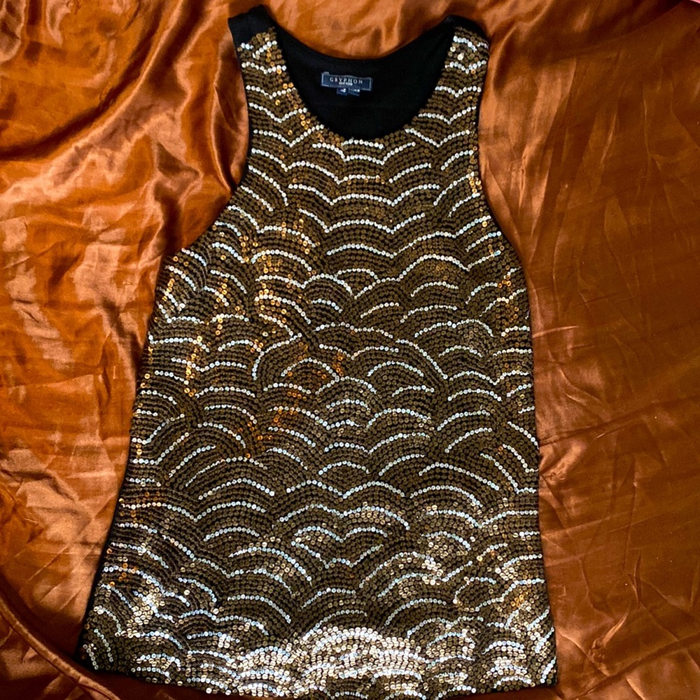 Gryphon sequin tank copper/silver.